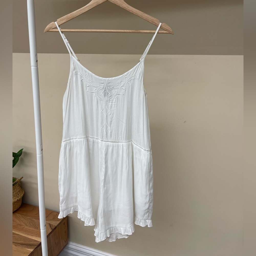 MINKPINK Embroidered Cover-Up Romper SIZE M